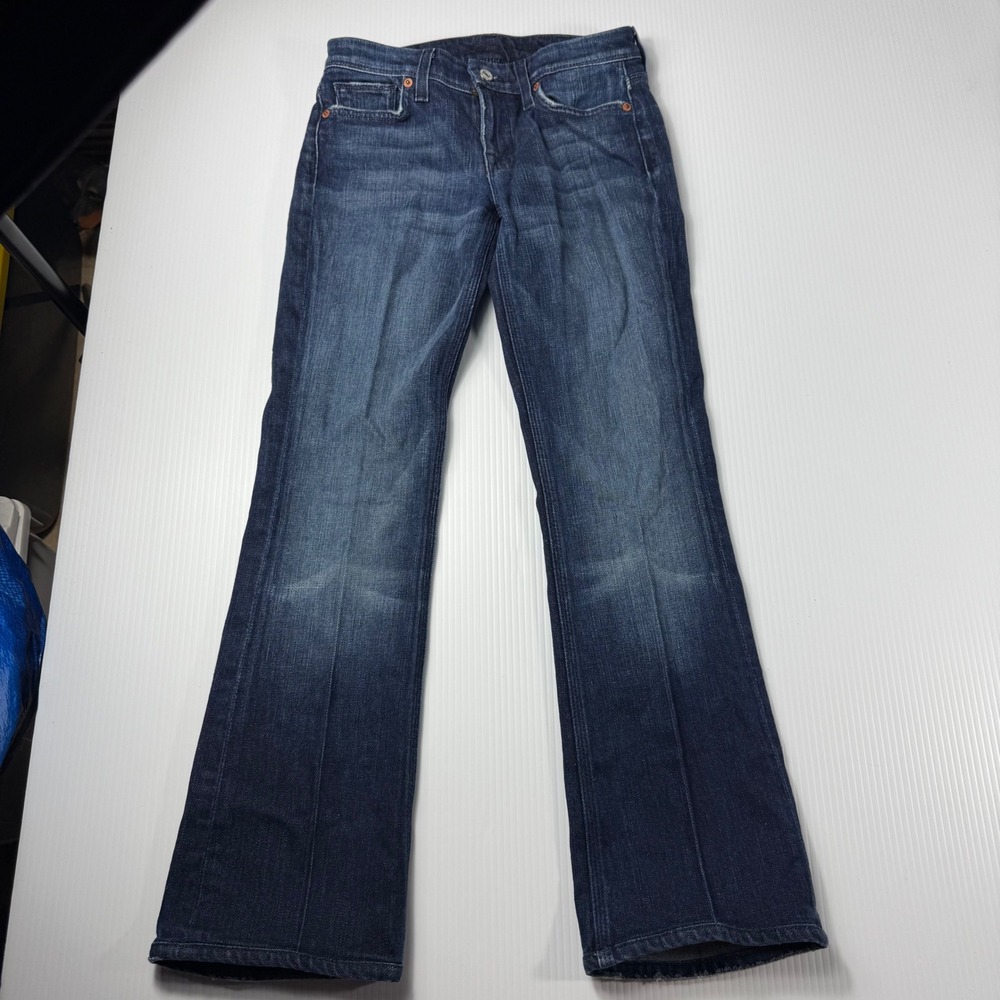 7 For All Mankind Embellished Bootcut Jeans Dark Wash Denim Womens Size 26